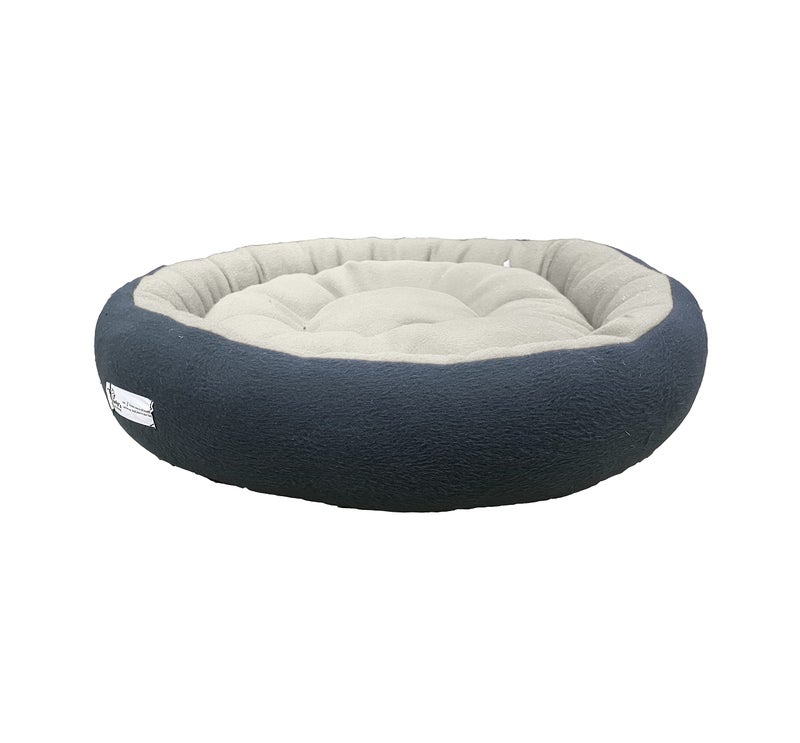 Gorgeous Poofy Dog and Cat Bed XX Large Size Round Shape Fleece Fabric Ultrasoft Micro Fiber Filling for Extra Comfort Dual Color Cream-Black Machine Washable Anti Skid Base Pet Bed for Dogs - Image 4