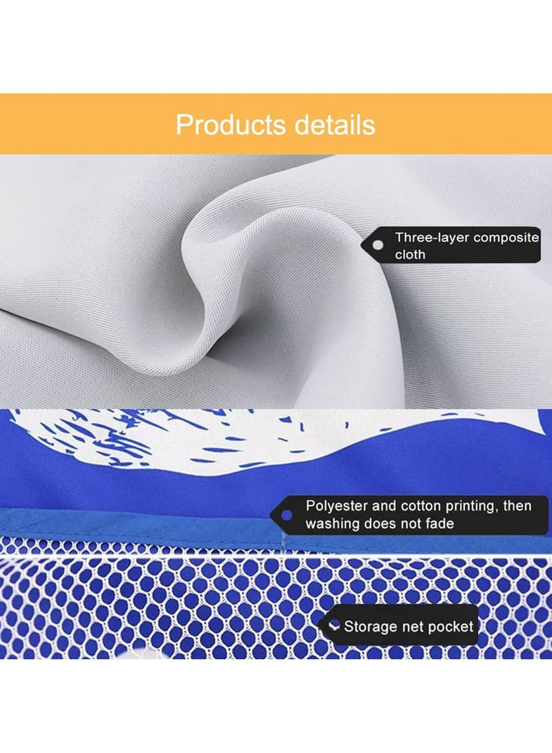 Dominy 2 Packs Car Side Window Sunshades,Window Shades for Car Kids, Strong Suction Cup Three-Layer Car Sun Shade for Side Windows, Cartoon Pattern Car Side Window Sun Shade Cover for Heat And UV Rays Protection (Blue Voyage)  - Image 2