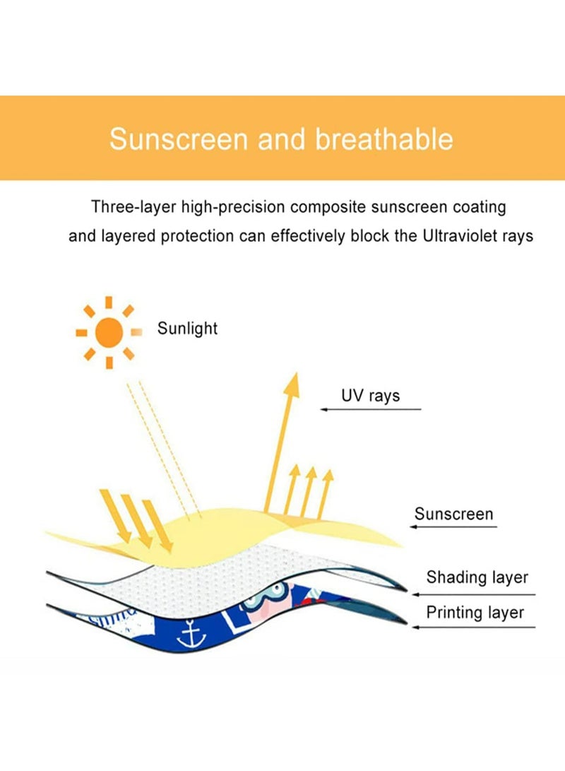 Dominy 2 Packs Car Side Window Sunshades,Window Shades for Car Kids, Strong Suction Cup Three-Layer Car Sun Shade for Side Windows, Cartoon Pattern Car Side Window Sun Shade Cover for Heat And UV Rays Protection (Blue Voyage)  - Image 5