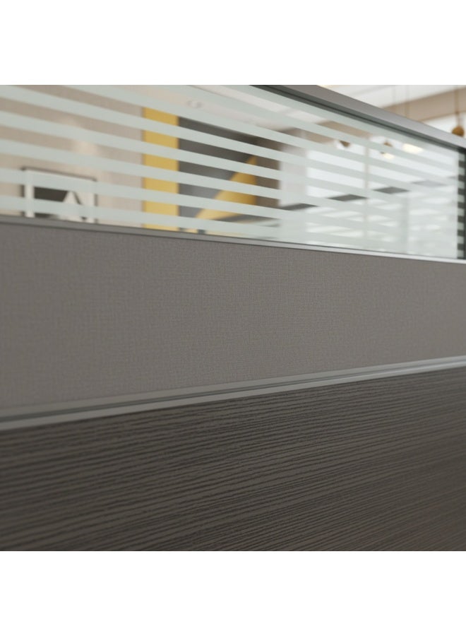 كستم ديكو مكتب استقبال عصري مزدوج بألواح زجاجية مصنفرة | طاولة مكتب أمامي لشخصين بلمسة خشبية رمادية | طاولة استقبال فاخرة للاستخدام في الشركات والصالونات والفنادق | كاستوم ديكو الإمارات العربية المتحدة - Image 5