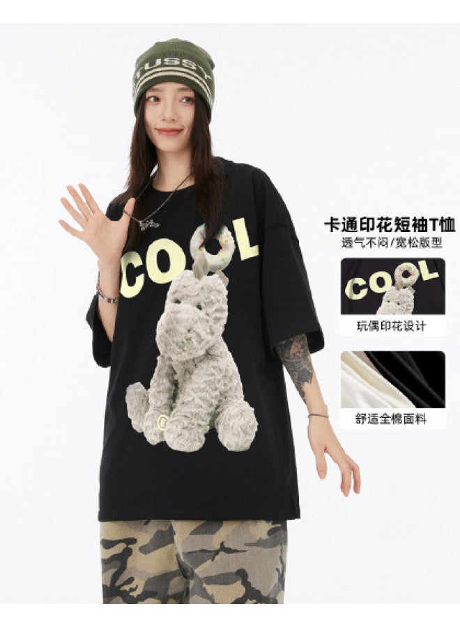 EPTISON summer Cute Unicorn Print Loose Trendy Short-sleeve T-shirt For Men And Women - Image 1