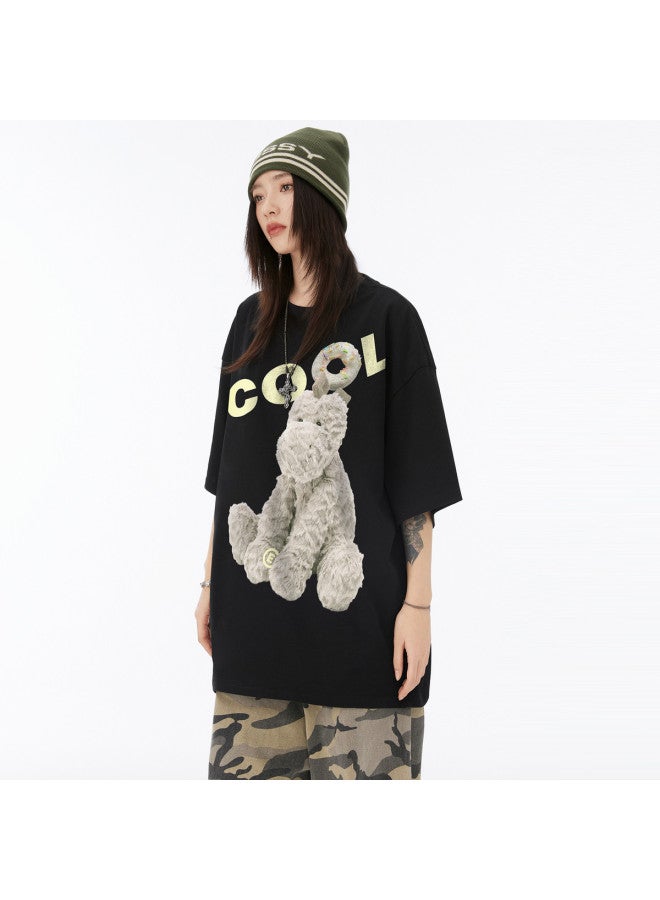 EPTISON summer Cute Unicorn Print Loose Trendy Short-sleeve T-shirt For Men And Women - Image 5