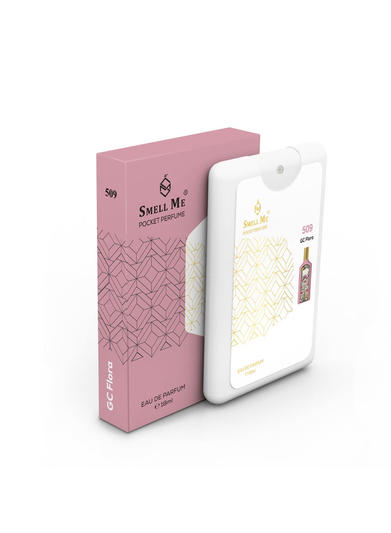 Smell Me Smell Me Pocket Perfume 509 French Perfume Floral Fragrances Long lasting Inspired by GCCI Flora Gorgeous Gardenia Women 18ml 