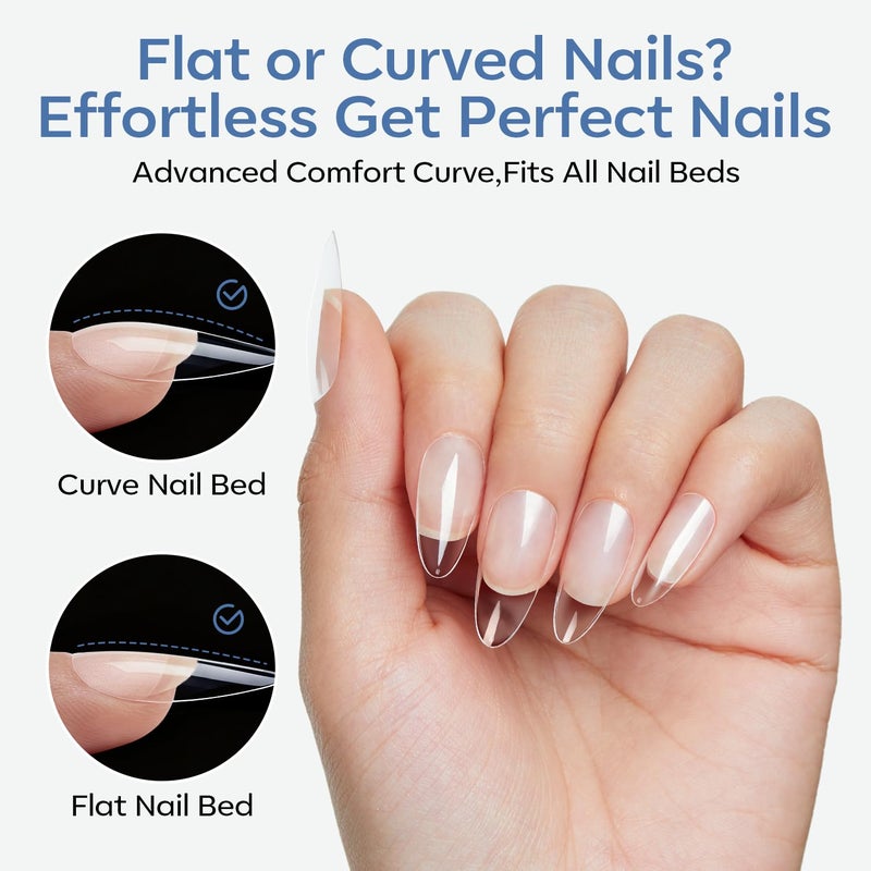 modelones Medium Almond Gel Nail Tips, 360pcs Pre-shaped Clear Fake Nails Press On Full Cover 15 Sizes Acrylic Gel Tips for Extension Salon - Image 5