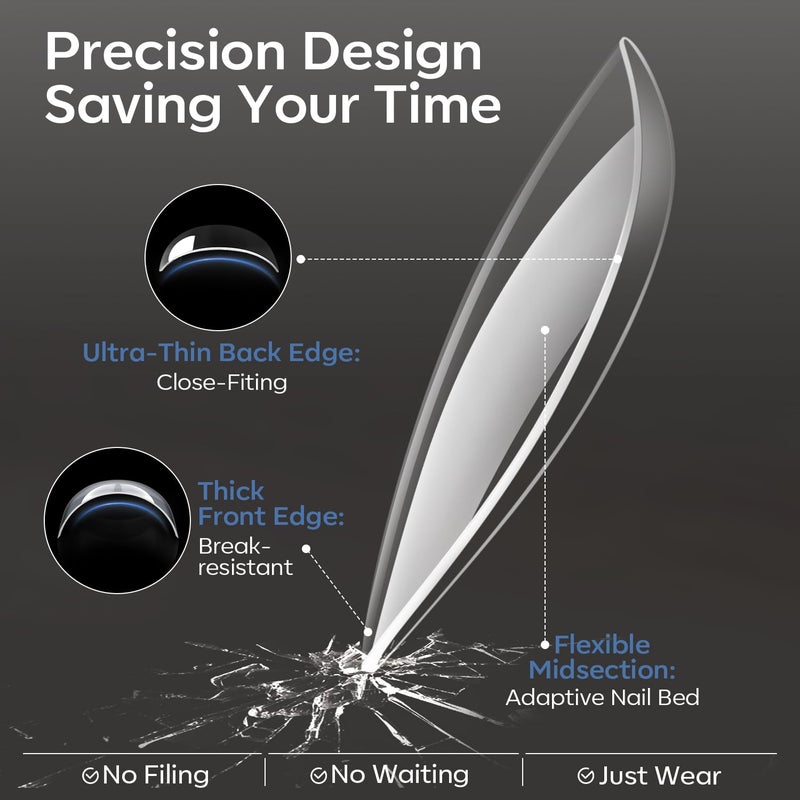 modelones Medium Almond Gel Nail Tips, 360pcs Pre-shaped Clear Fake Nails Press On Full Cover 15 Sizes Acrylic Gel Tips for Extension Salon - Image 4