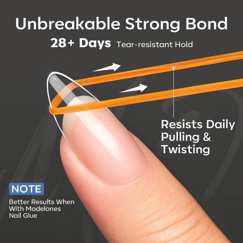 modelones Medium Almond Gel Nail Tips, 360pcs Pre-shaped Clear Fake Nails Press On Full Cover 15 Sizes Acrylic Gel Tips for Extension Salon - Image 3