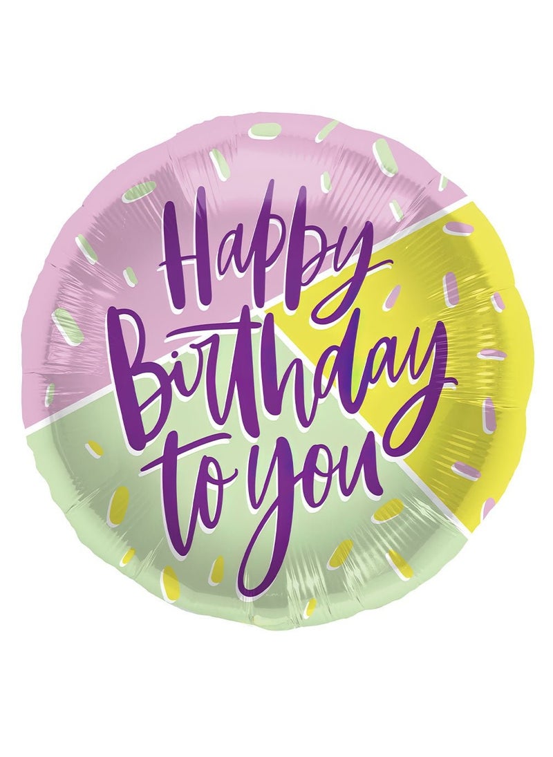 Folat Happy Birthday To You Balloon Color Mix 45 cm - Image 1