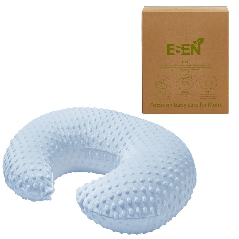 ESEN Nursing Pillow and Body Positioner for Breast Feeding and Bottle Feeding, Ultra Soft Baby Breastfeeding Pillows with Removable Nursing Pillow Cover for More Support for Mom and Baby (Blue) - Image 3