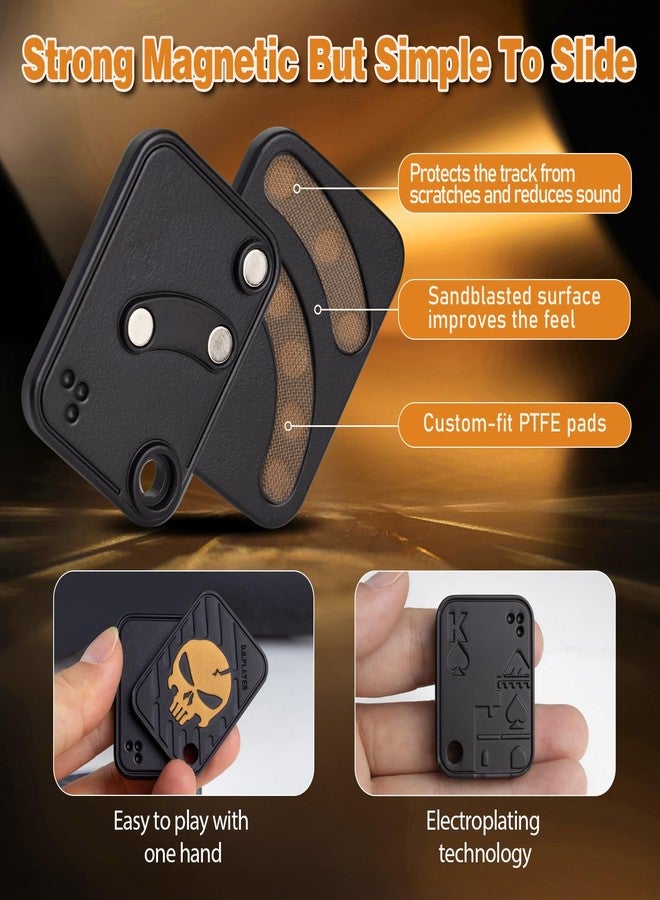 D.G.PLAYER Fidget Toys Adults- Magnetic Metal EDC Fidget Slider for ADHD, Relieve Stress, Tension, Anxiety - Focus - Find Inspiration, Backpack, Purse Hanging Decoration(Alloy, Black) - Image 2