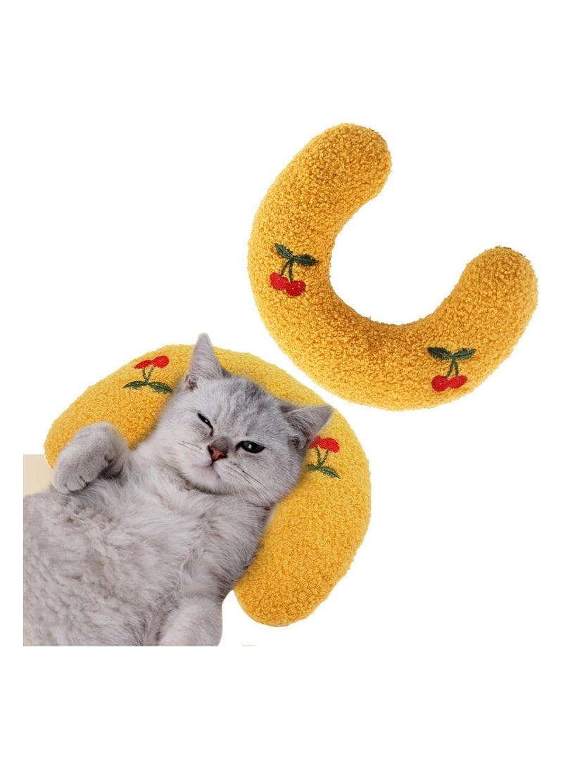 A.M 1 x Cat Pillow, Soft Fluffy U-Shaped Cat Pillow for Indoor Cats, Cat Bed Pillow, Cervical Pillow to Improve Sleep Quality - Image 1