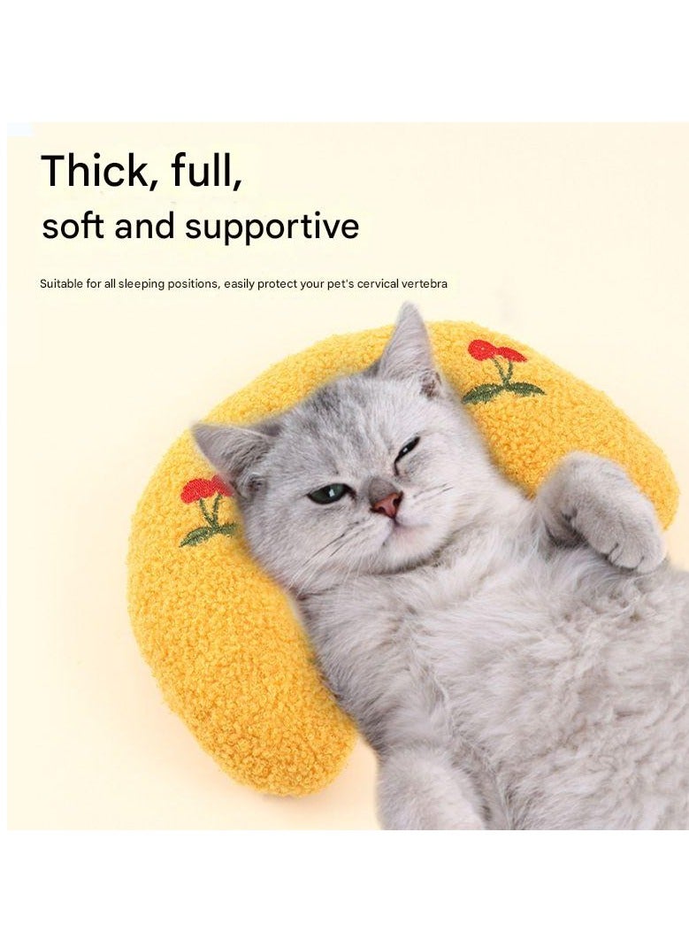 A.M 1 x Cat Pillow, Soft Fluffy U-Shaped Cat Pillow for Indoor Cats, Cat Bed Pillow, Cervical Pillow to Improve Sleep Quality - Image 3