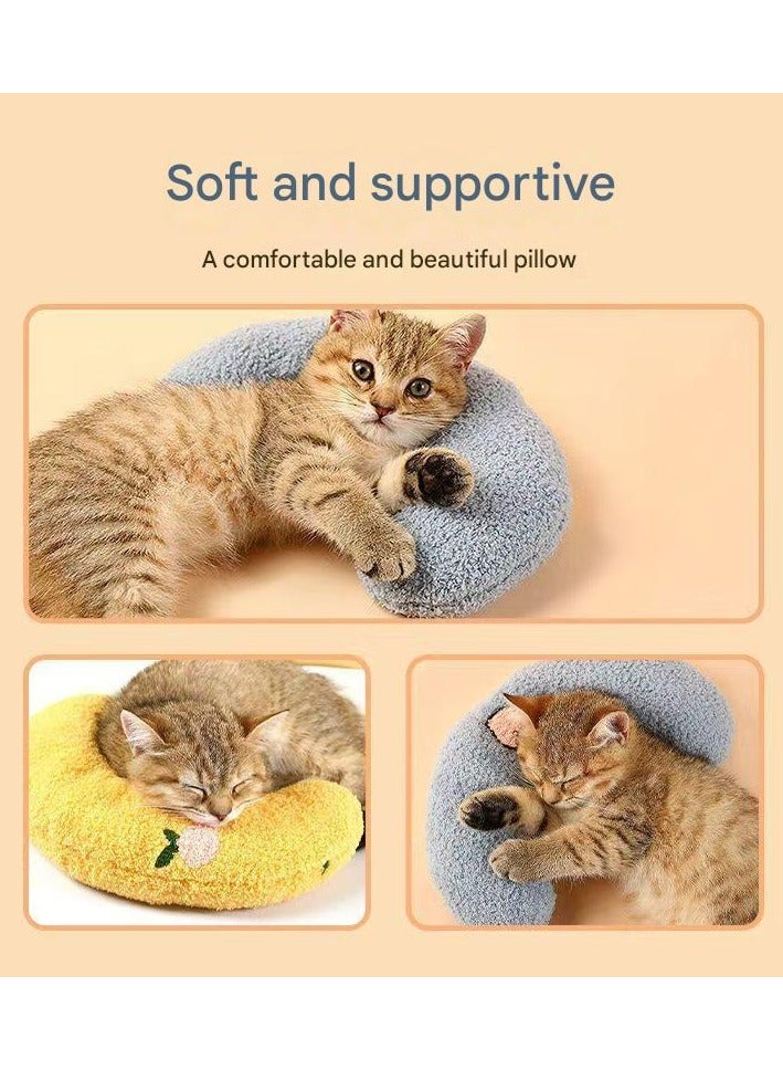 A.M 1 x Cat Pillow, Soft Fluffy U-Shaped Cat Pillow for Indoor Cats, Cat Bed Pillow, Cervical Pillow to Improve Sleep Quality - Image 5