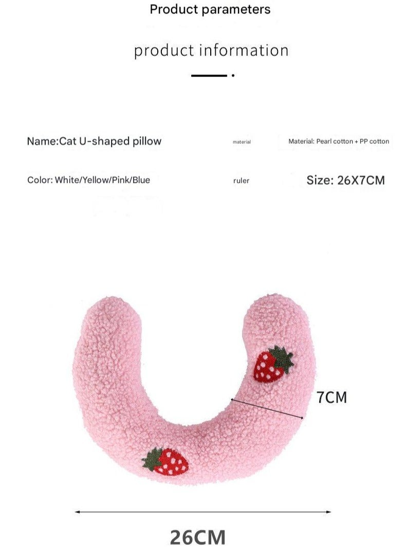 A.M 1 x Cat Pillow, Soft Fluffy U-Shaped Cat Pillow for Indoor Cats, Cat Bed Pillow, Cervical Pillow to Improve Sleep Quality - Image 2