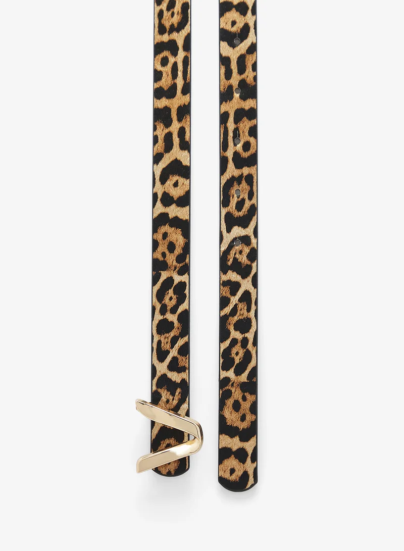 ايلا حزام خصر بطبعة جلد الفهد بلمسة ذهبية