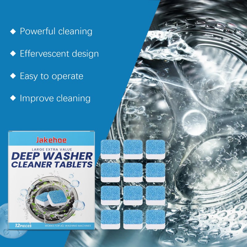 Jakehoe Washing Machine Cleaning Effervescent Tablets Clean Dirt, Remove Odor And Leave Fragrance Drum Cylinder Cleaning Tablets - Image 5
