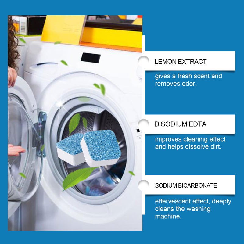 Jakehoe Washing Machine Cleaning Effervescent Tablets Clean Dirt, Remove Odor And Leave Fragrance Drum Cylinder Cleaning Tablets - Image 3
