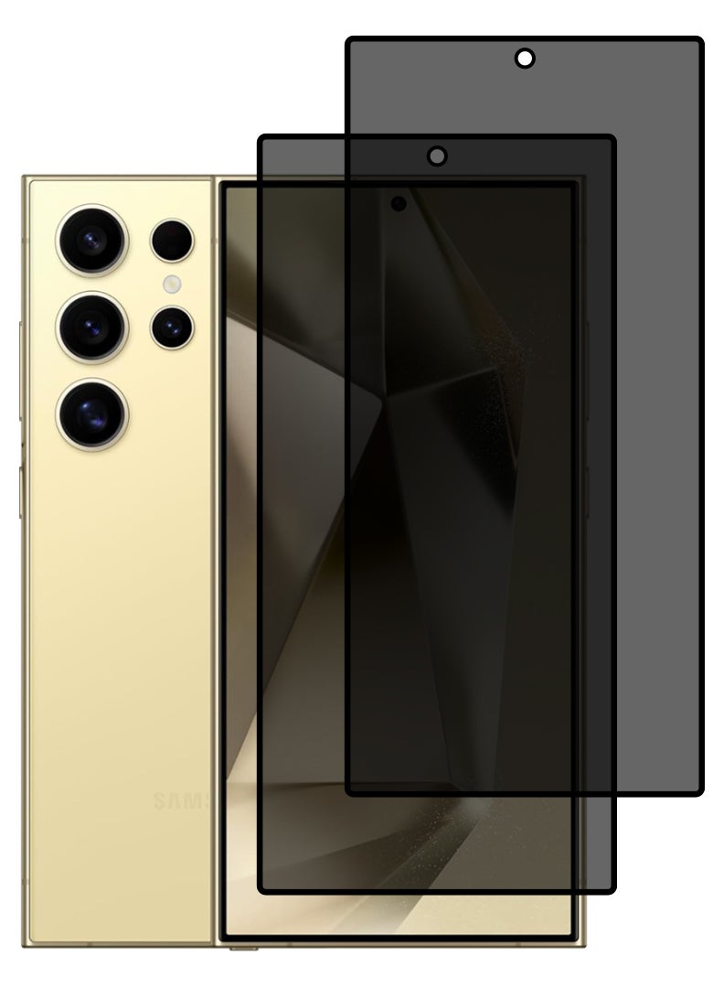 Theodor Pack of 2 Tempered Glass Screen Protector With 9H hardness For Samsung Galaxy S24 Ultra 6.8 Privacy - Image 1