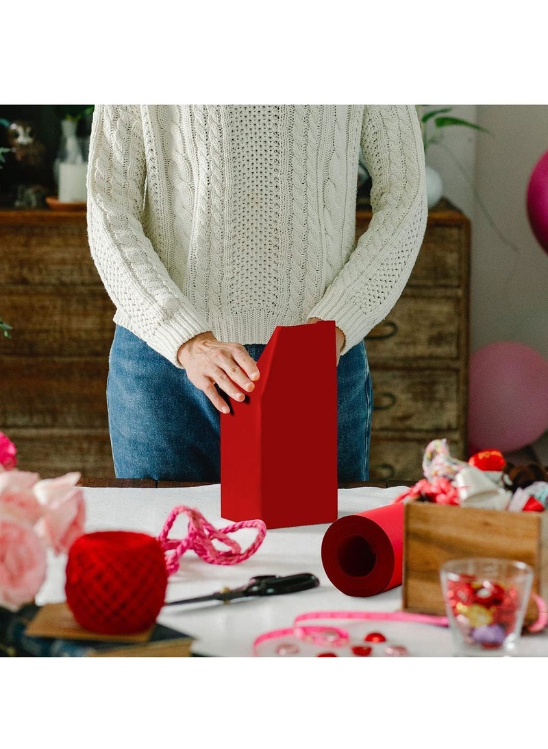 Rubik Art Kraft Paper Roll 30cm x 100f (30meter) Packing Roll Recyclable Paper For Gift Wrapping Decoration Flower Parcel Packaging Shipping - Red - Image 2