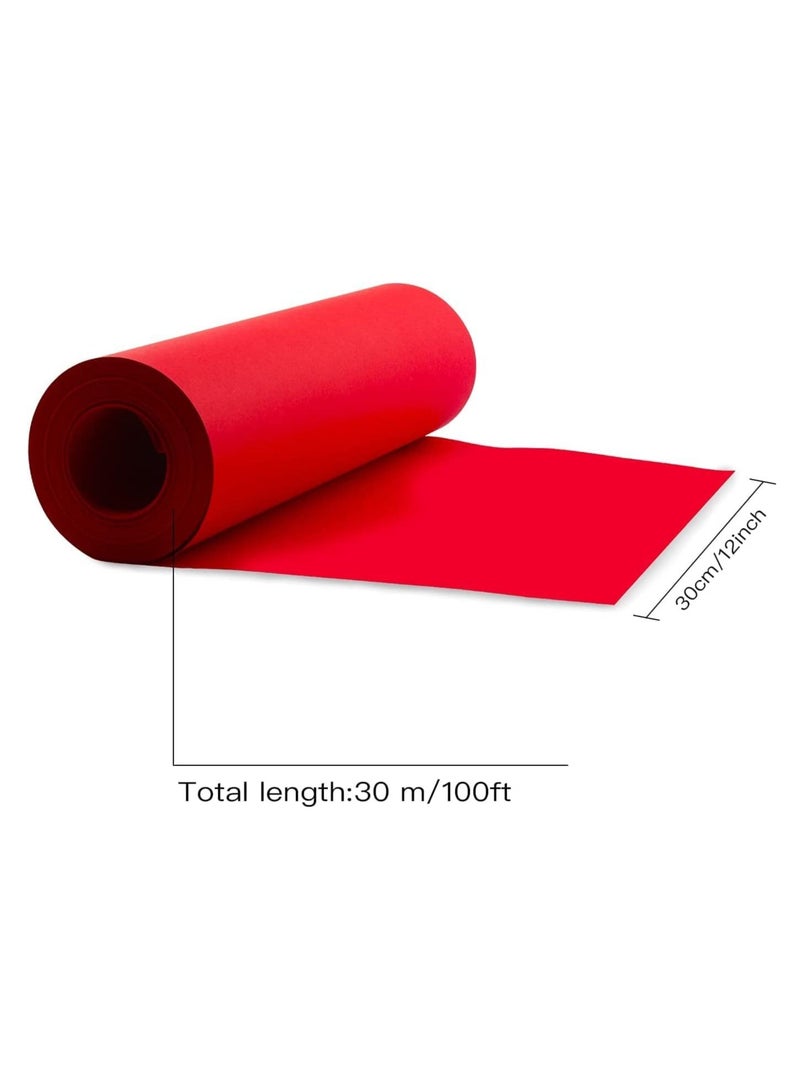 Rubik Art Kraft Paper Roll 30cm x 100f (30meter) Packing Roll Recyclable Paper For Gift Wrapping Decoration Flower Parcel Packaging Shipping - Red - Image 5