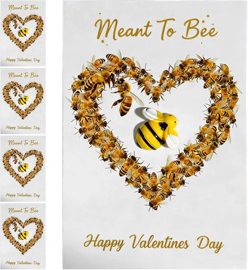 Greeting Card | Bee Patterns Hand Carved Keepsake | Bee Handmade Card - for Women Birthday Easter Thanksgiving Holiday Home Desk Door Tree - Image 1
