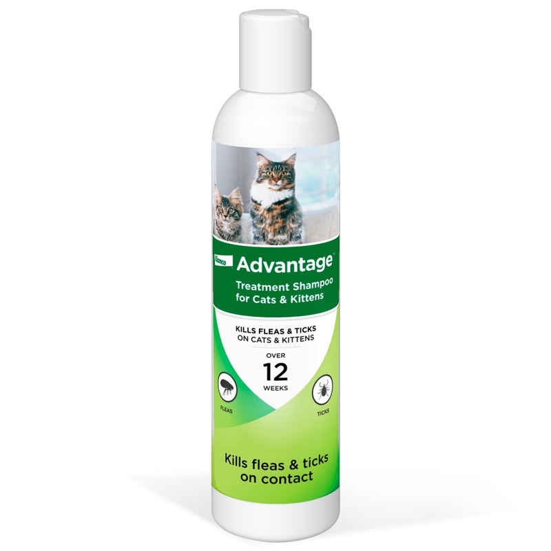 Advantage Cat Flea & Tick Shampoo for Kittens & Adult Cats | Kills Fleas & Ticks | 8 oz. - Image 1