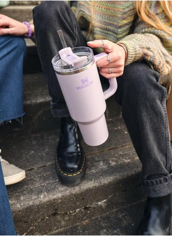 Stanly - Stanley Quencher H2.0 FlowState Stainless Steel Vacuum Insulated Tumbler with Lid and Straw for Water, Iced Tea or Coffee, Smoothie and More, Rose Quartz, 40 oz - Image 1