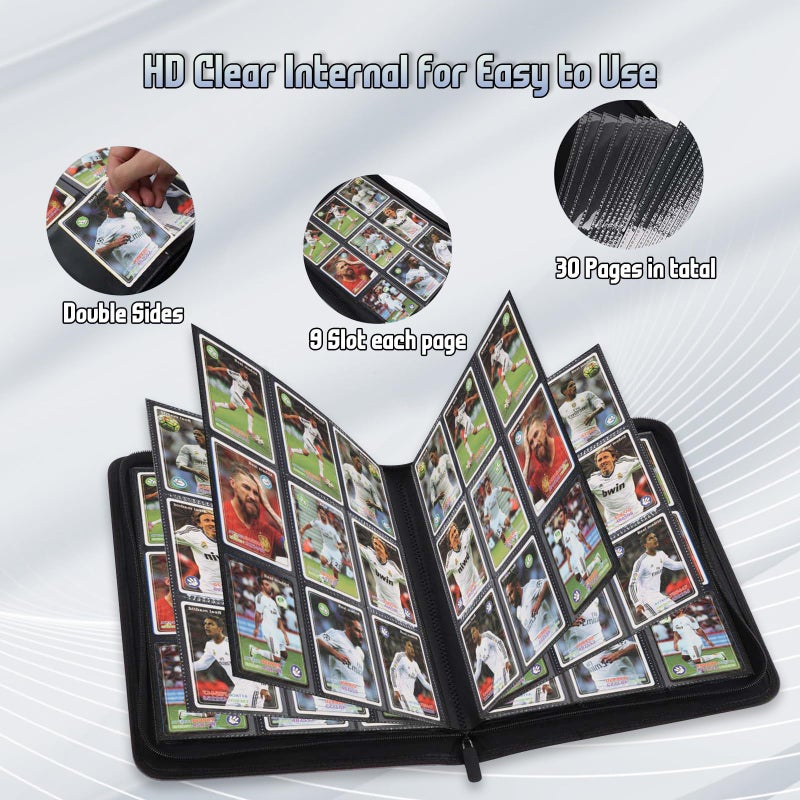 Arkeiliy Trading Card Binder, Premium 9 Pocket Double Sided 540 Pocket PU Card Collection Binder, Collectible Trading Card Albums for MTG, TCG, Sport Card, Game Cards (Gray) - Image 4