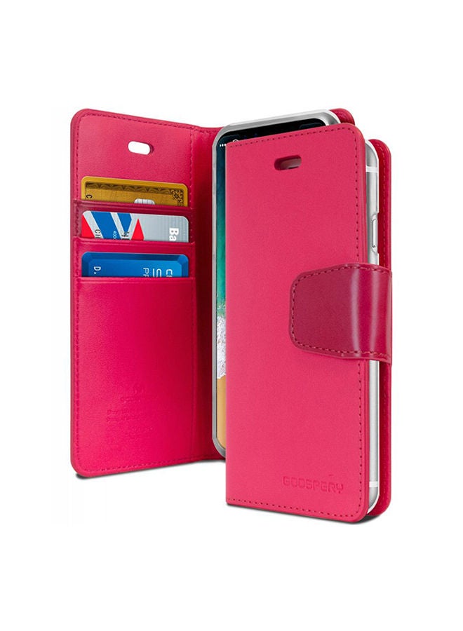 Loquat Leather Protective Case Cover For iPhone X/XS Fuchsia - Image 1