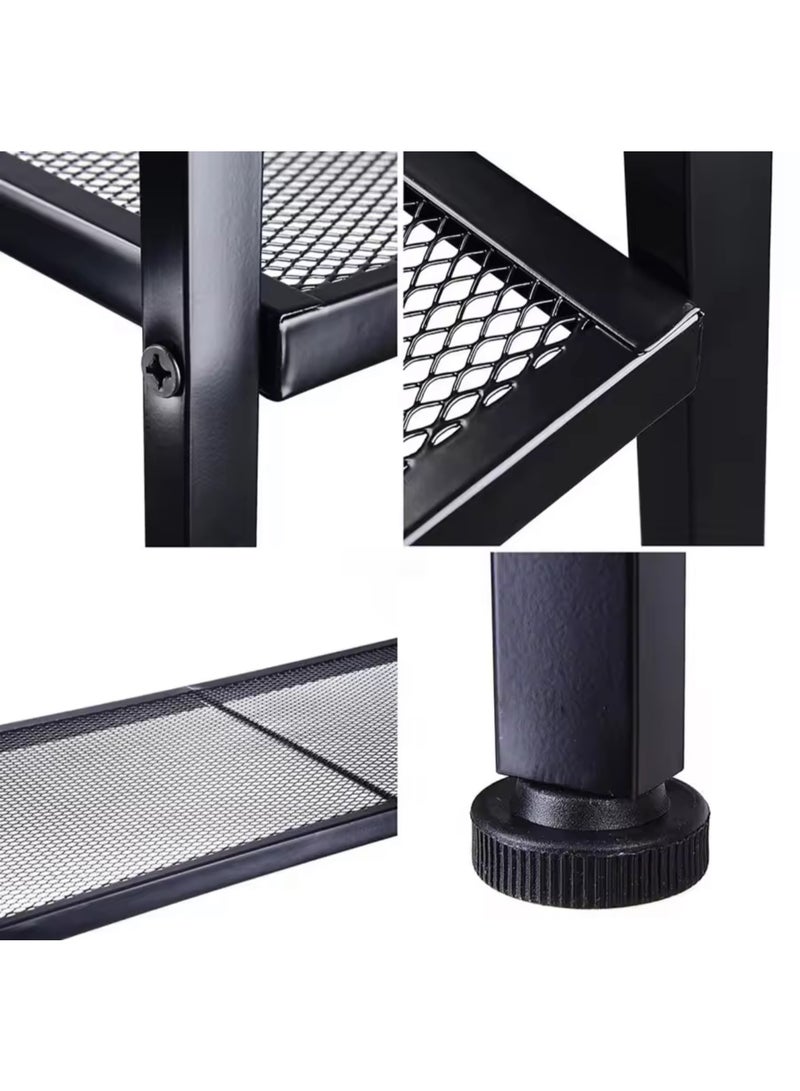 حياة جيدة 4 طبقات سلم معدني رفوف الكتب رفوف المطبخ الخبز رفوف خزانة خزانة المنزل رفوف الميكروويف غرفة المعيشة مطبخ سهلة التجميع - Image 5