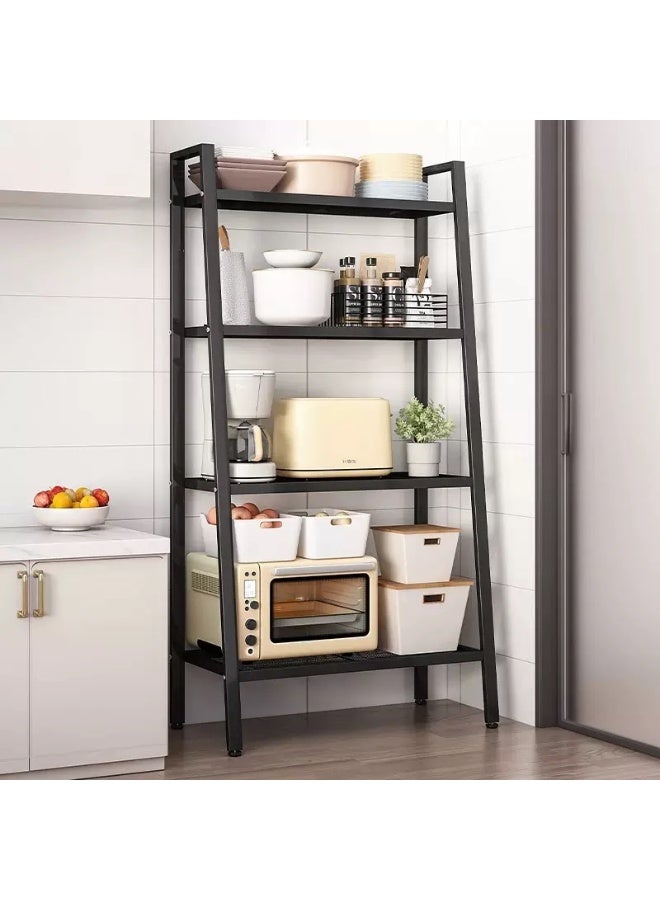 حياة جيدة 4 طبقات سلم معدني رفوف الكتب رفوف المطبخ الخبز رفوف خزانة خزانة المنزل رفوف الميكروويف غرفة المعيشة مطبخ سهلة التجميع - Image 1