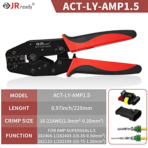 JRready ACTLYAMP15 Professional Ratcheting Crimping Tool Kit for SUPERSEAL 15 Series OEM standard Wire Harness Tool for Automotive Marine and Motorsport 2216AWG - Image 3