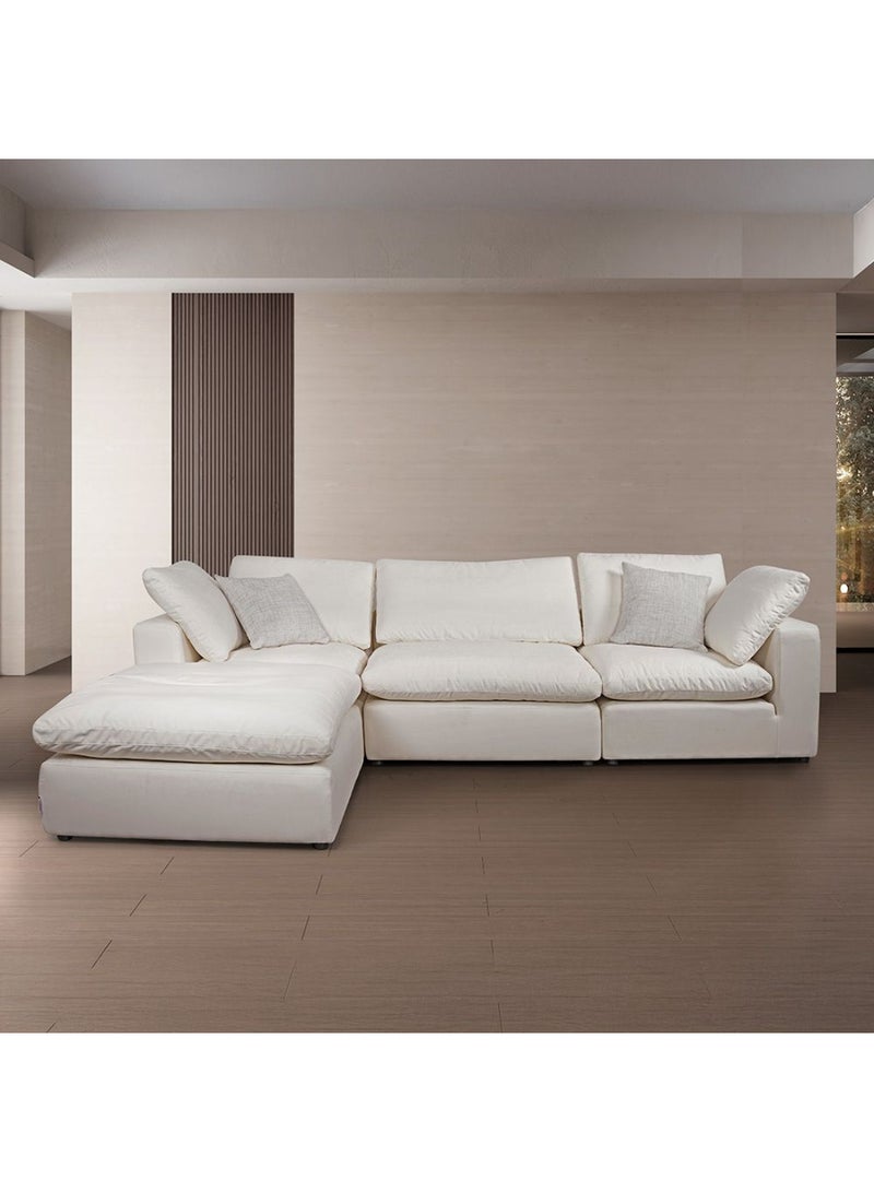 DANUBE HOME Weyline Reversible Fabric Corner Sofa Corner Sofa | Modern Design L Shape Corner Sofas | Comfortable Living Room Furniture L322.5xW219.5xH80cm - White  - Image 1