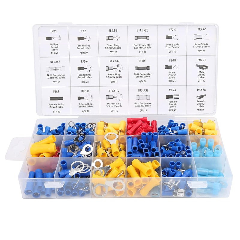 360PCS Brass Electrical Terminal Assortment Kit with Storage Box for Vehicle Repair Wiring - Image 1