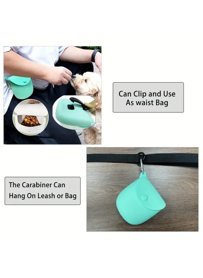 حقيبة تدريب خفيفة محمولة من السيليكون البيج لكلاب مع إغلاق بسحاب وسهل التنظيف - Image 5