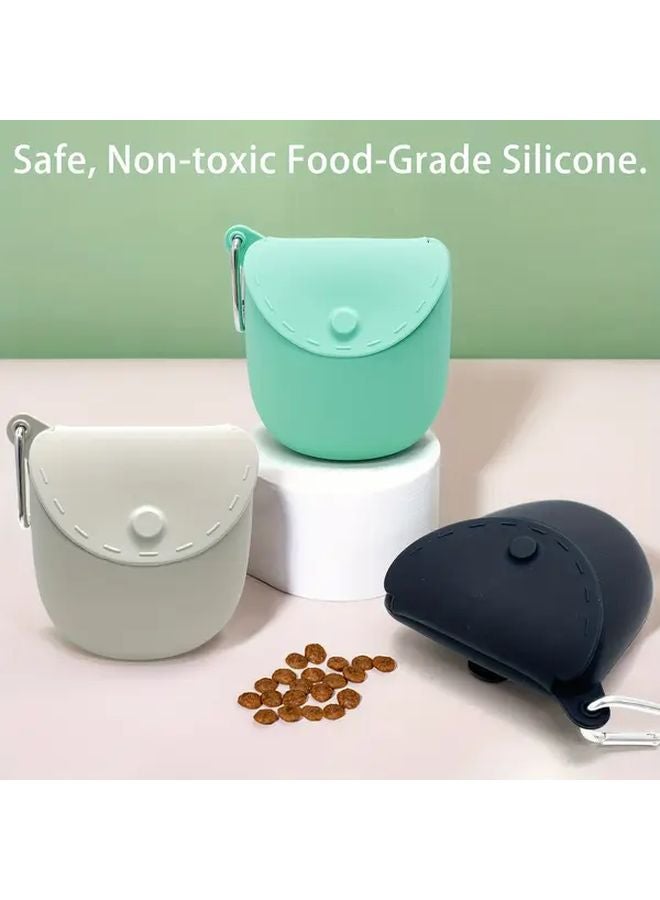 حقيبة تدريب خفيفة محمولة من السيليكون البيج لكلاب مع إغلاق بسحاب وسهل التنظيف - Image 2