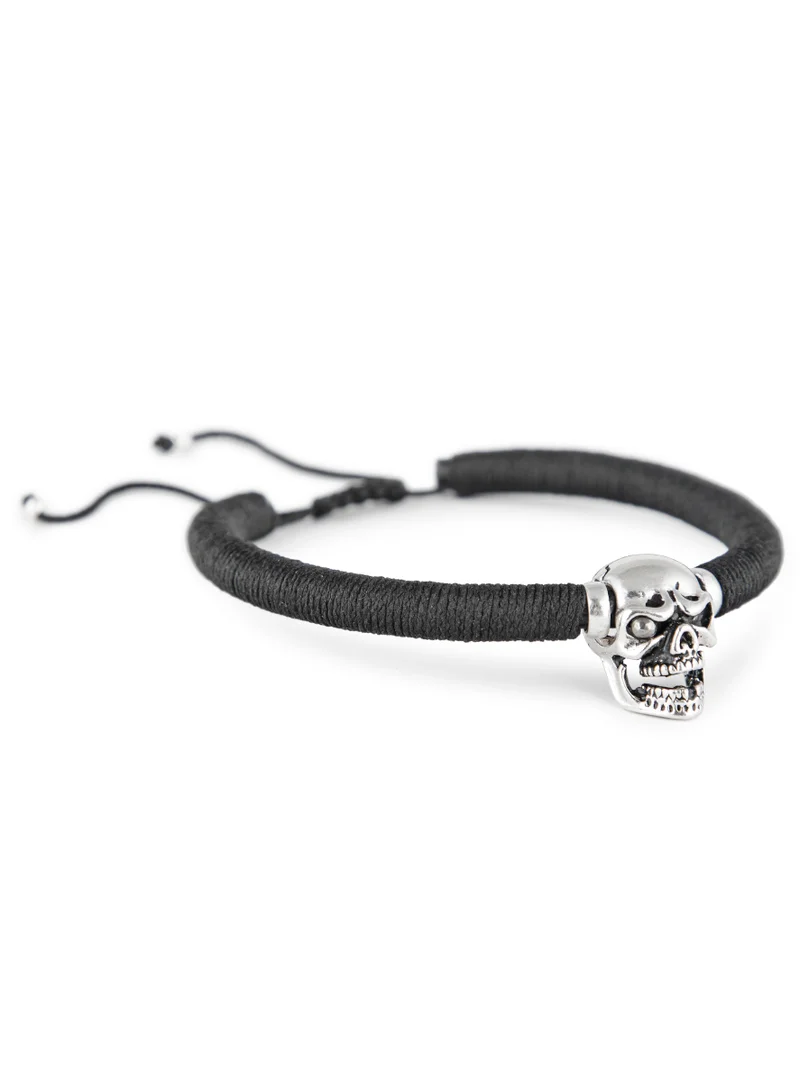 Minza Minza " Skull " Pure 925 Sterling Silver, Handmade Bracelet for Men, Woven & Braided Bracelet, 5.500 grams of Silver, Jewelry for Casual & Special Occasion