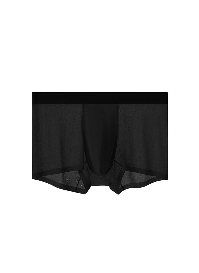 Generic - Men Live Broadcast Mid-waist Seamless Boxer Shorts Spring Summer Ice Silk Breathable Thin Style Boxer Head Four-corner Pants Seaweed Green - Image 1