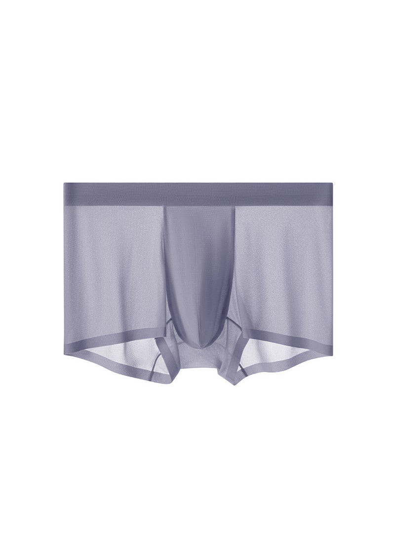 Generic - Men Live Broadcast Mid-waist Seamless Boxer Shorts Spring Summer Ice Silk Breathable Thin Style Boxer Head Four-corner Pants Seaweed Green - Image 1