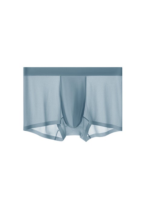 Men Live Broadcast Mid-waist Seamless Boxer Shorts Spring Summer Ice Silk Breathable Thin Style Boxer Head Four-corner Pants Seaweed Green