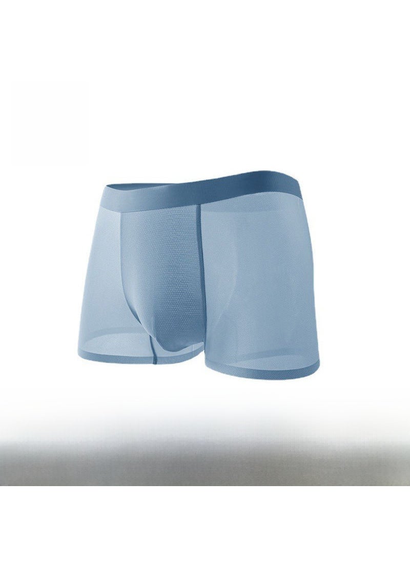 Generic - Men Live Broadcast Mid-waist Seamless Boxer Shorts Spring Summer Ice Silk Breathable Thin Style Boxer Head Four-corner Pants Seaweed Green - Image 1