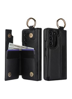 General For Samsung Galaxy Z Fold 5/4/3 Phone Case, Zipper Wallet Style Phone Case with Card Clip Ring Holder Magnetic Closure Women's PU Leather Case  - Image 1