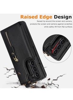 General For Samsung Galaxy Z Fold 5/4/3 Phone Case, Zipper Wallet Style Phone Case with Card Clip Ring Holder Magnetic Closure Women's PU Leather Case  - Image 5