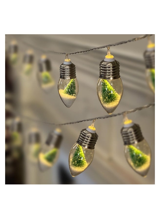 Generic Snow Globe String Lights, Snow Globes Lights with Battery Operated, Small Lights for Bedroom, 7.5FT Battery Globe String Lights with 10 LED Clear Bulbs  - Image 1