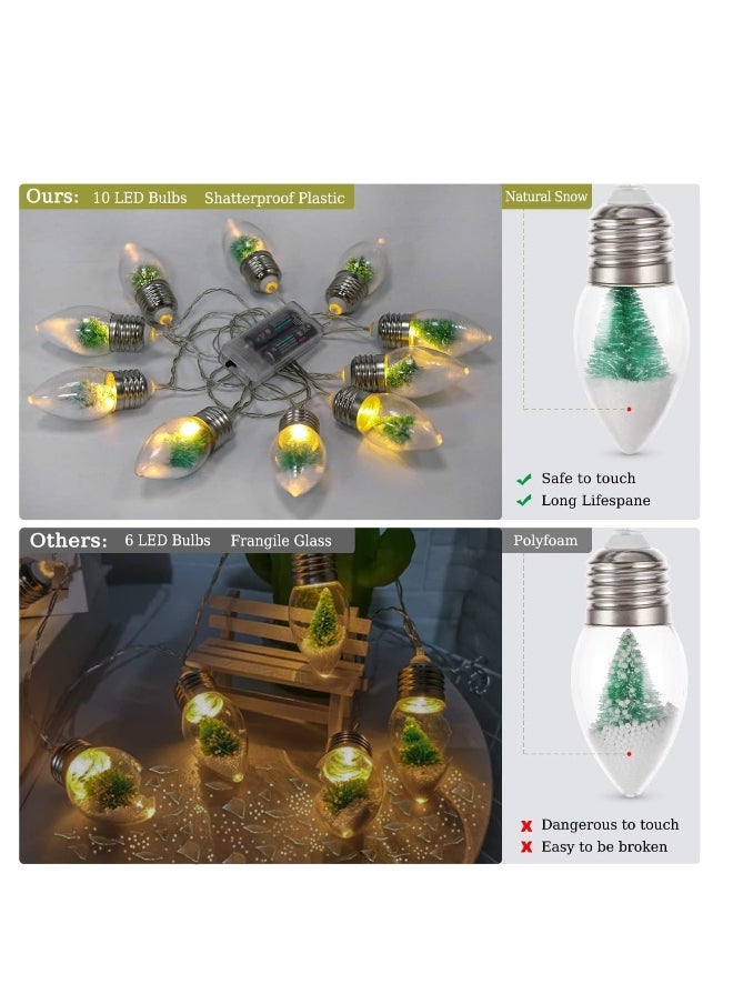 Generic Snow Globe String Lights, Snow Globes Lights with Battery Operated, Small Lights for Bedroom, 7.5FT Battery Globe String Lights with 10 LED Clear Bulbs  - Image 3