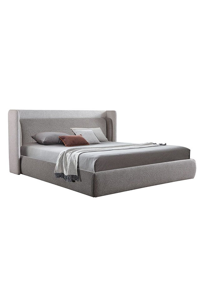 DANUBE HOME Ultima 180X200 Modern Design Wooden Bedroom Set Furniture Comfortable Beds Upholstered King Bed - Grey  - Image 1