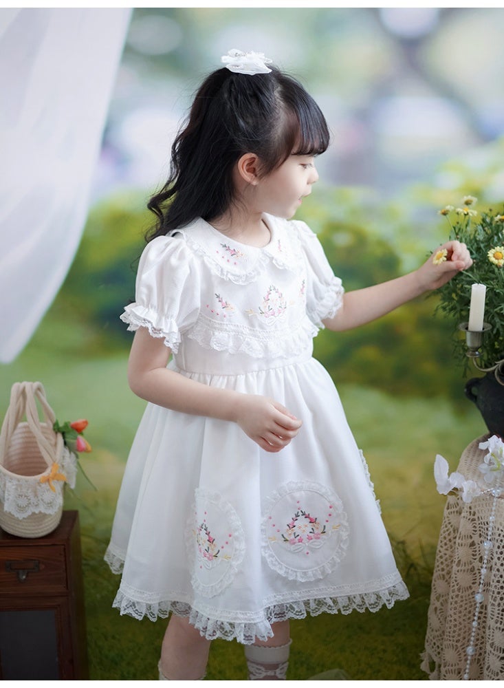 Stylish White Long Cotton Dress for Girls (Ages 1-7) | Soft, Comfortable Dress for Parties & Everyday Wear | Perfect for Toddlers - Image 5