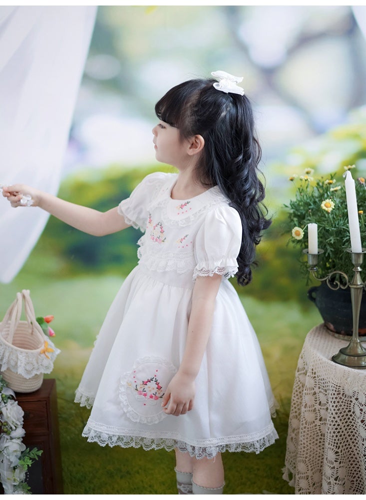 Stylish White Long Cotton Dress for Girls (Ages 1-7) | Soft, Comfortable Dress for Parties & Everyday Wear | Perfect for Toddlers - Image 4