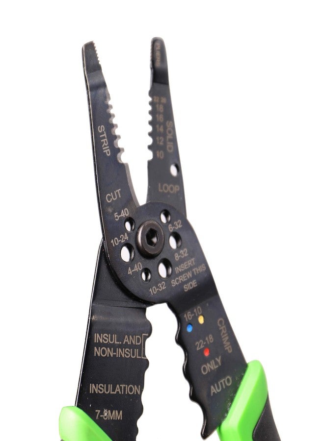 Hilmor 8" Wire Stripper with Rubber Handle Grip, Black & Green, WS8 1885424 - Image 2