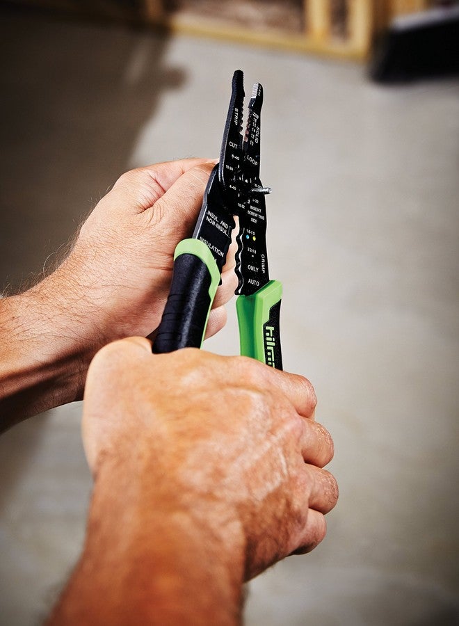 Hilmor 8" Wire Stripper with Rubber Handle Grip, Black & Green, WS8 1885424 - Image 4