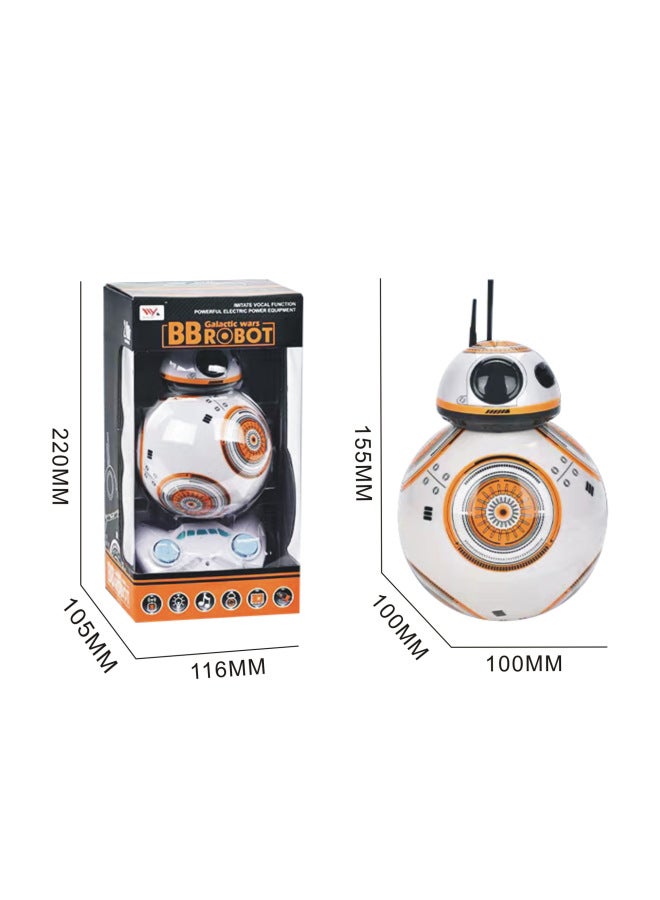 Star Wars Bb8 Force Intelligent Remote Control Robot Toy Dancing Rotating Light Music Interactive Sensory Play-Color:WY-24A1 2.4G BB Robot Battery Edition With Light Sound - Image 1